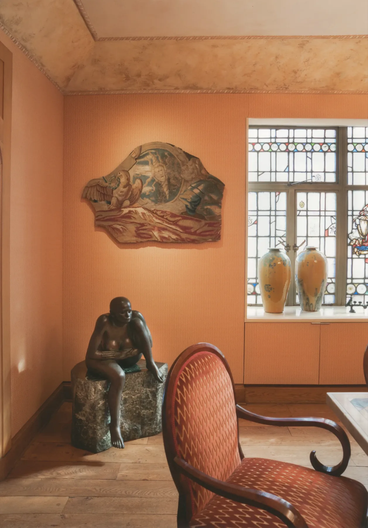 Dining room with parchment palette and warm candlelight, Upper East Side