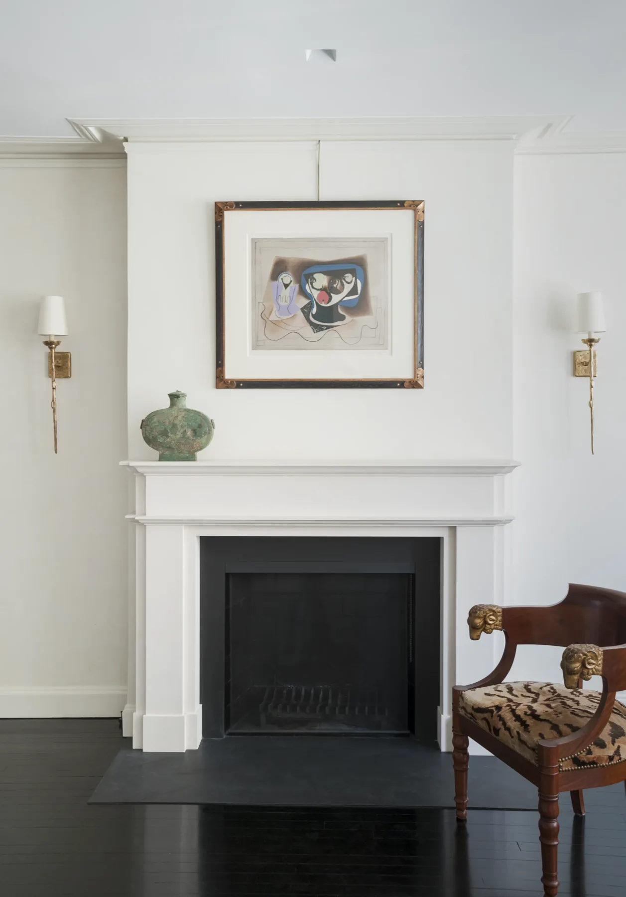 Quiet white bedroom with natural linen and restrained elegance, Upper East Side
